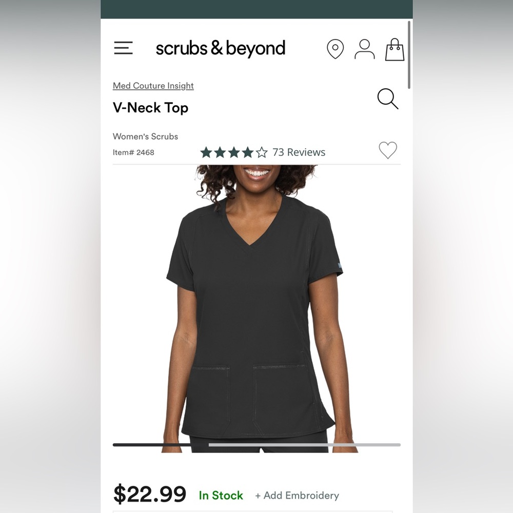 Med Couture Scrub top